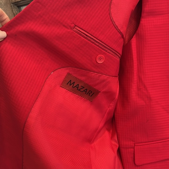 Mazarin Red Vested 3 Piece Suit 40 x 34 - Picture 4 of 11